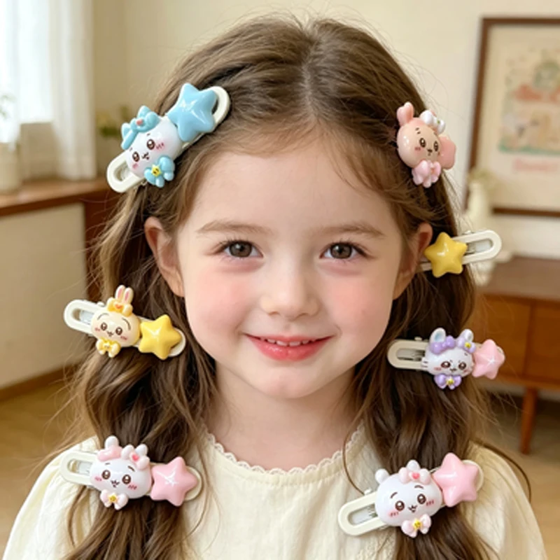 Chiikawa Usagi Hachiware Haargummis Kawaii Cartoon Elastische Haarbänder Niedliche Harz-Puppenkopf Scrunchies Haaraccessoires für Mädchen