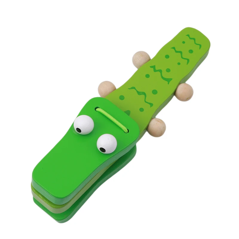 漫画カスタネット素敵なキッズ子供ベビー木製カスタネットクラッパーハンドル楽器おもちゃ就学前教育玩具