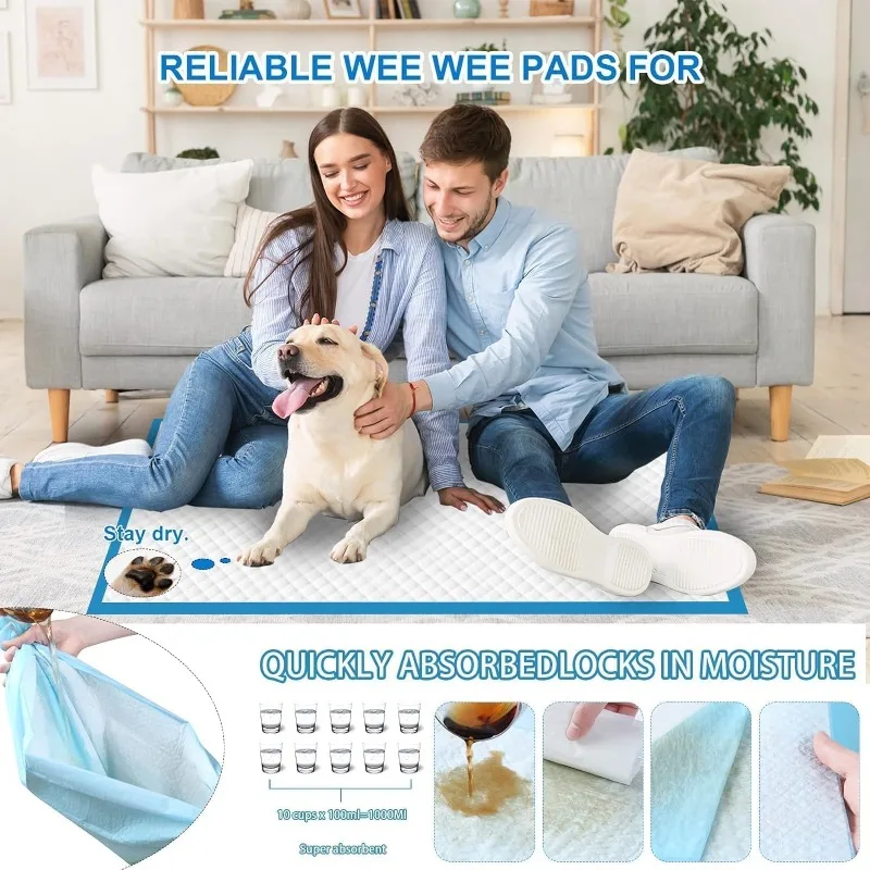 20Pcs 30 inches × 35 inches large leak-proof and highly absorbent dog urine pad, one-time thickened pad