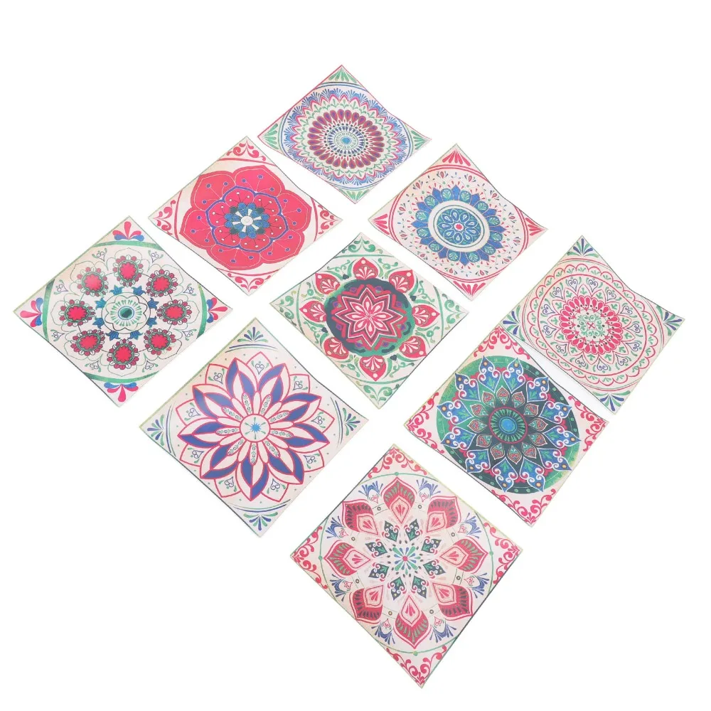 24Pcs PVC Tile Stickers 15x15cm Floral Pattern Decorative Tile Stickers Self Adhesive Self Adhesive Tile Decals For Kitchen