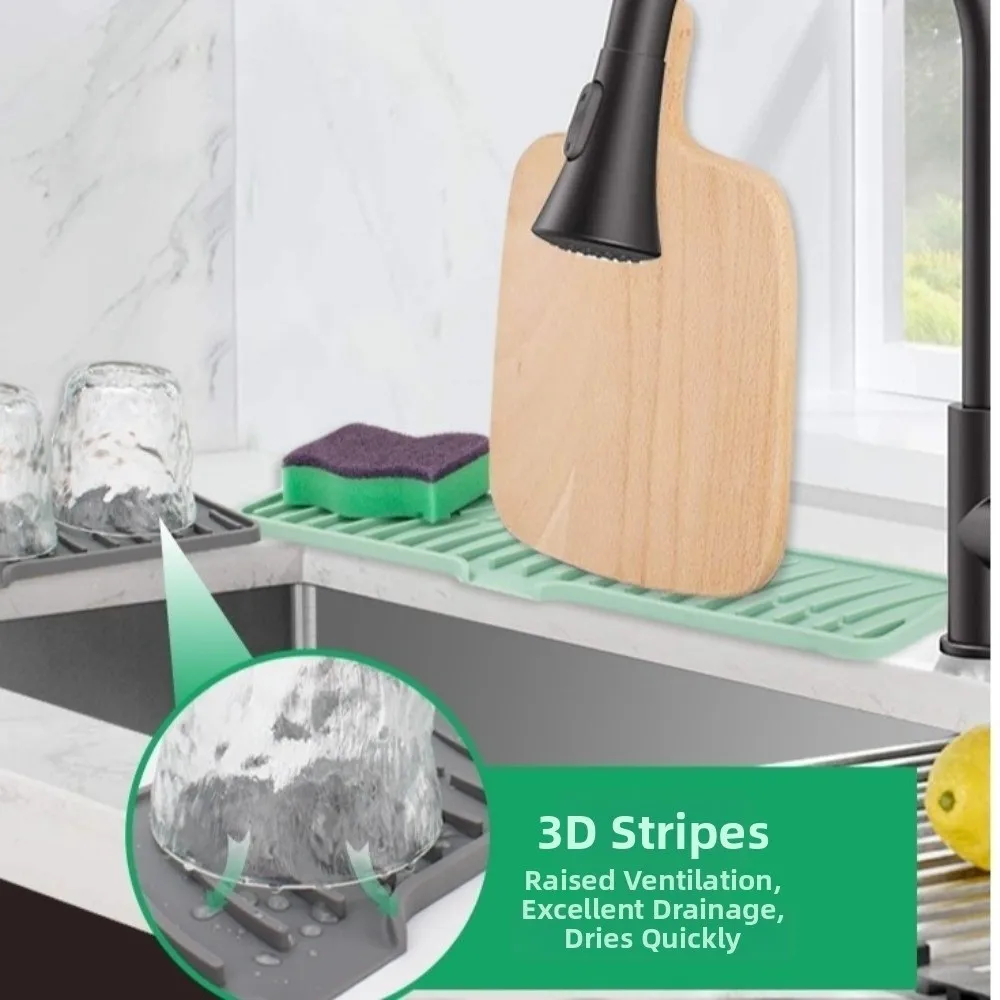 سوبر ماصة سيليكون صنبور حصيرة الرطوبة واقية دياتوم الطين دياتوميت حجر بالوعة صينية قابلة لإعادة الاستخدام متعددة الأغراض صنبور استنزاف الوسادة #1