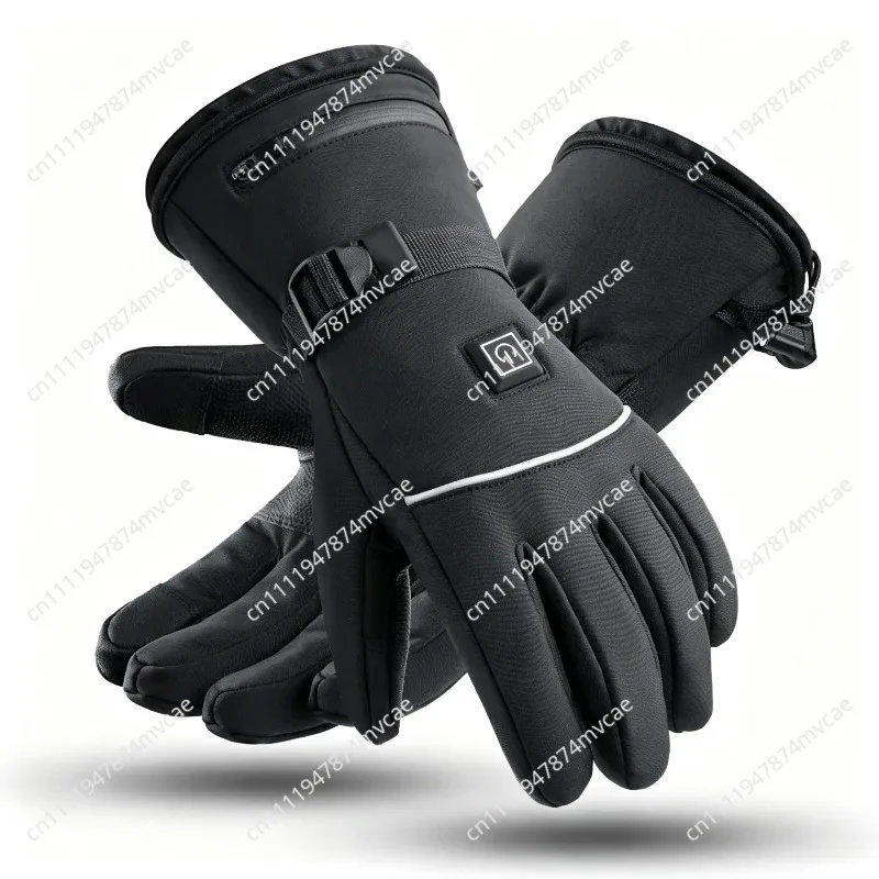 Premium Insulated Leather Ski Gloves Waterproof Windproof for Snowboard Winter Sports and Work