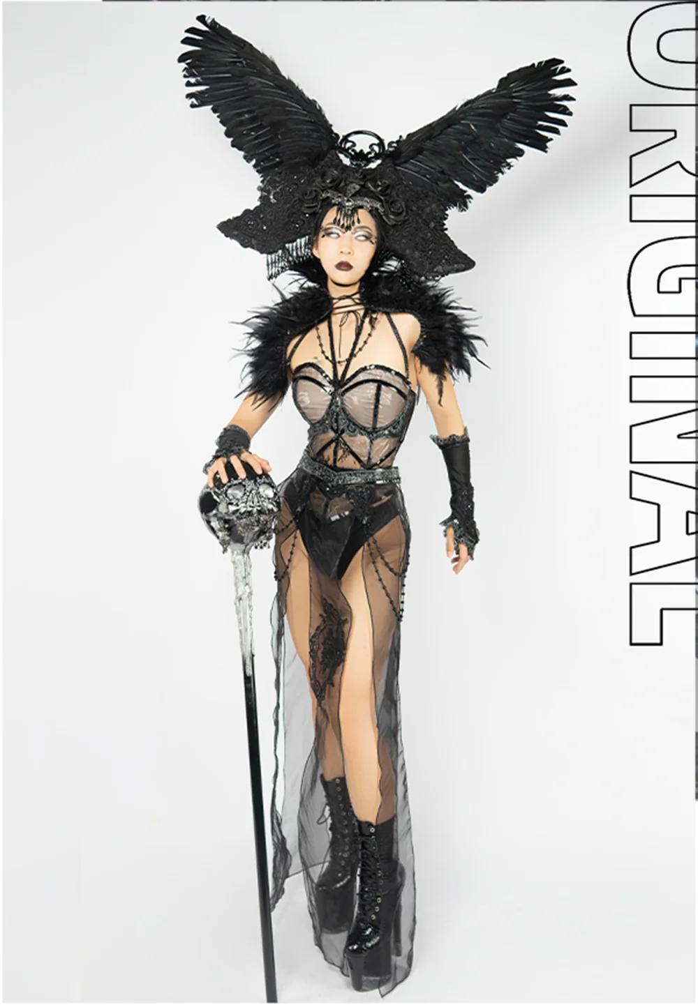 2025 ciemny styl kostium sceniczny klub nocny Bar ubrania na Halloween karnawał odzież festiwalowa Drag Queen Wear Party strój Rave yj89