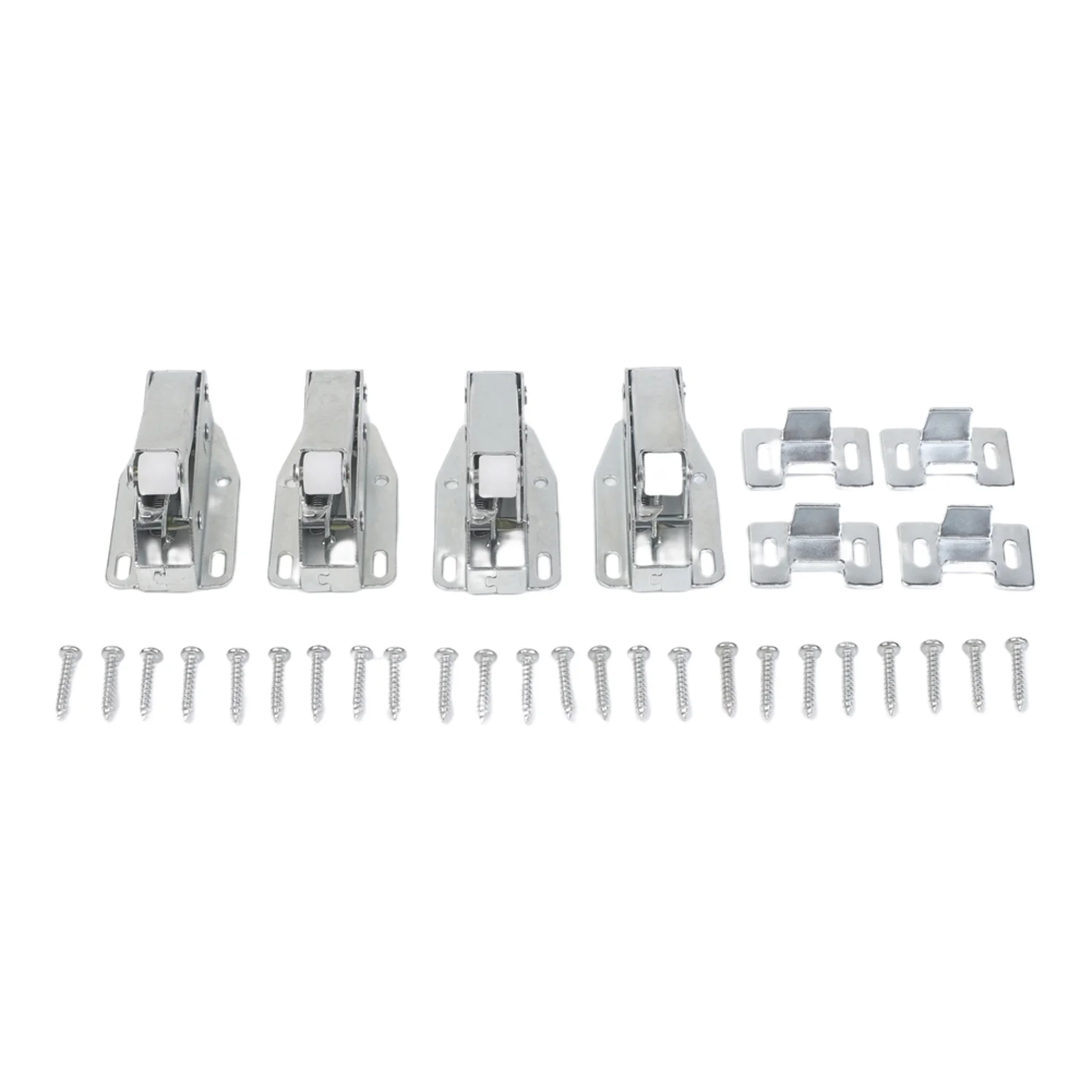4Pcs Silver Zinc Plated Push To Open Latch Spring Loaded Door Catch For Kitchen Cupboard Wardrobe Closet Cabinet Furniture Tool