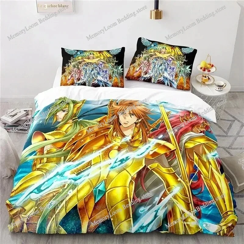 Anime Saint Seiya LOST CANVAS Bedding Set Duvet Cover Bed Set Quilt Cover Pillowcase Comforter king Queen Size Boys Adult