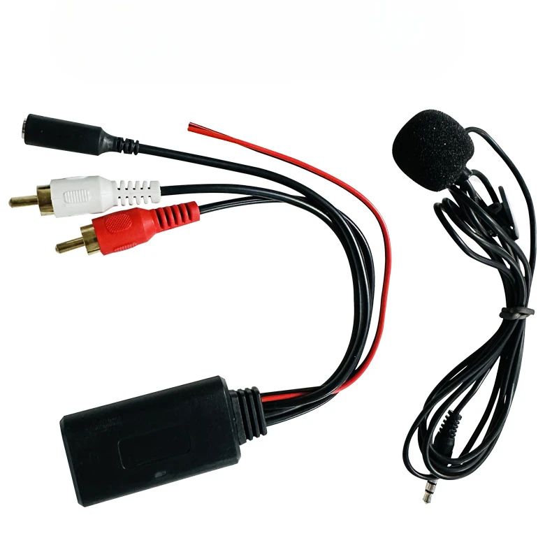 

Car Bluetooth Assist Module 2RCA Cable Adapter AUX Audio Cable RCA Audio Cable with Microphone 12V