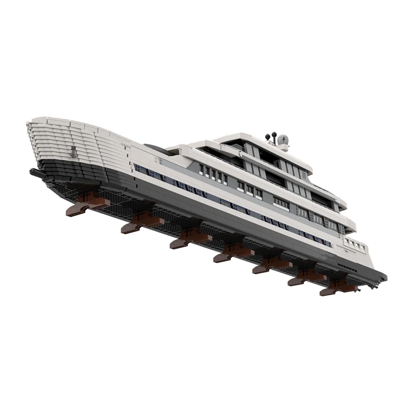 MOC Large Luxury Yacht Building Block Warship Model Technical Brick Set DIY Assembly Creative Kids Toys Christmas Gifts