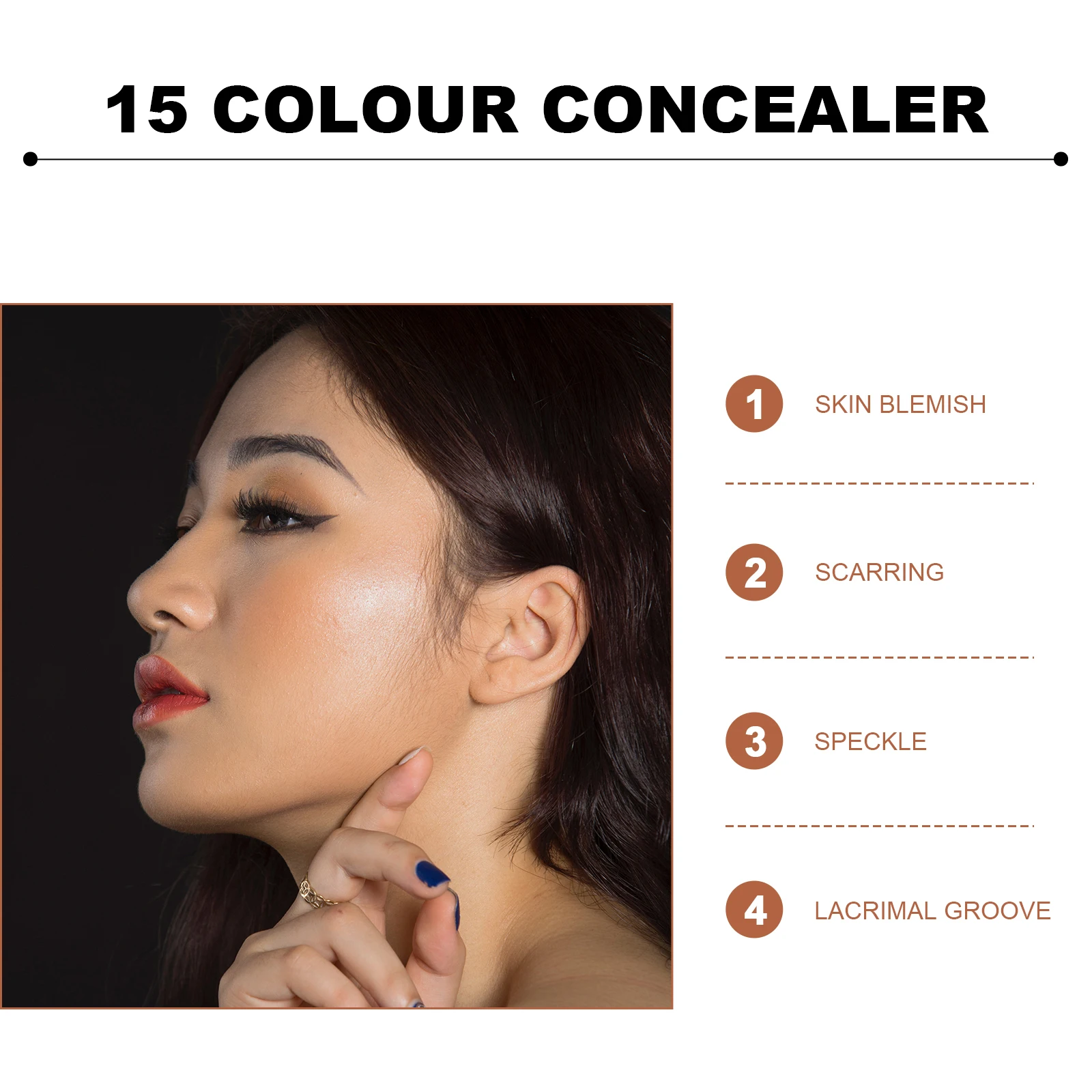 

2pcs Concealer Foundation Waterproof Facial Makeup Palette 15Shades Colour Cream Speckle Covering Photo Studio Professional Use
