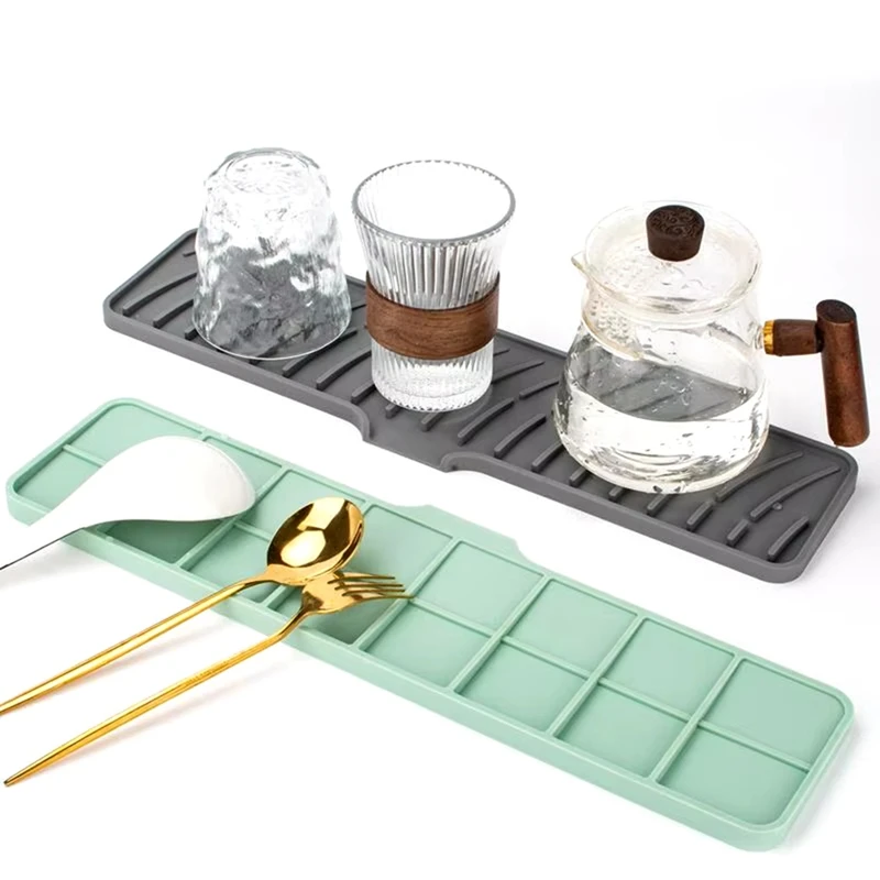 INW-0eKeukenkraan Siliconen Mat Druppelbescherming Pads Kraan Water Catcher Mat Gootsteen Afvoer Pad Waterdicht Antislip