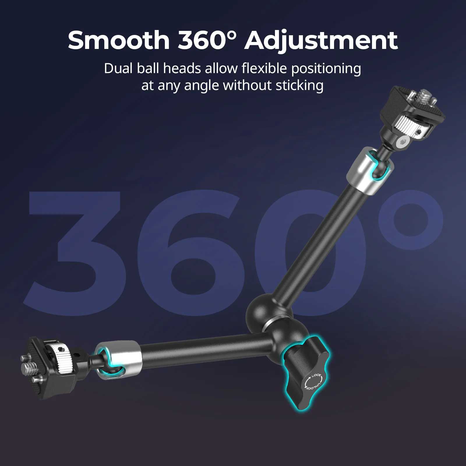 SmallRig 7/11 بوصة دعم الذراع السحري مع 1/4 "-20 مسامير ودبابيس قابلة للسحب لشاشات أضواء الفيديو الهواتف الذكية وكاميرا الحركة