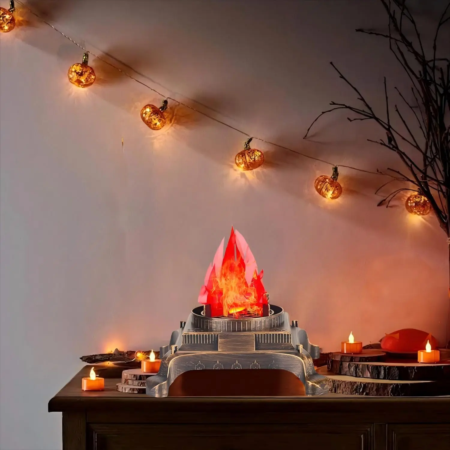 New USB Flame Light Halloween Decorative Light Haunted House Atmosphere Light Wedding Simulation Flame Flame Bonfire Props