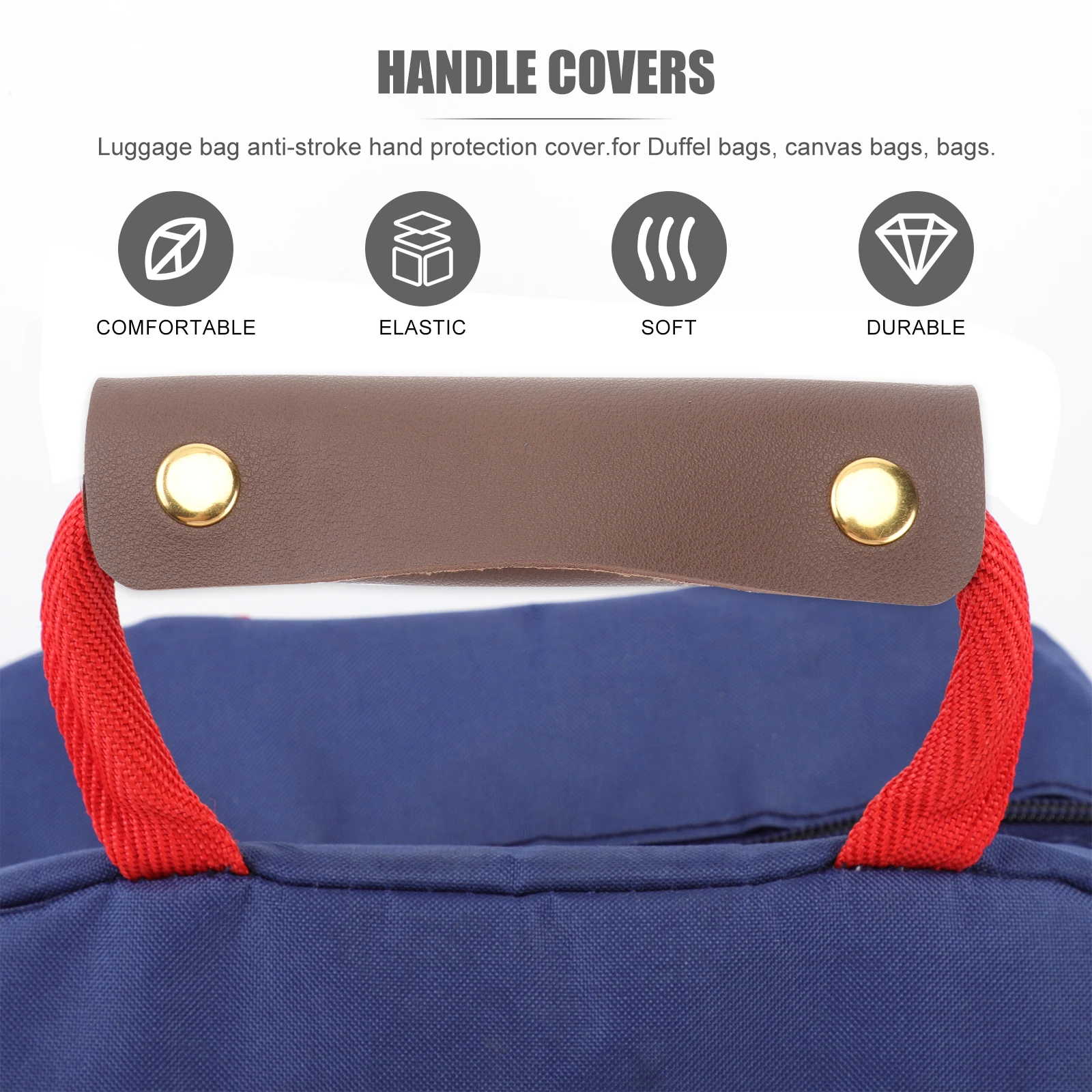 

1pc PU Handle Cover for Bag Luggage Grocery Travel Padded Hand Protector Soft Comfortable Resilient Guard