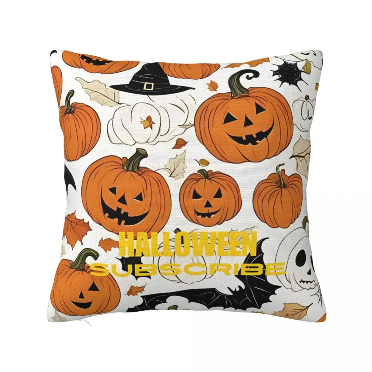 Cute Halloween Cat Kitty Pumpkim Ghost Pillowcase Printing Cushion Cover Gift Throw Pillow Case Cover Car Zipper 40X40cm