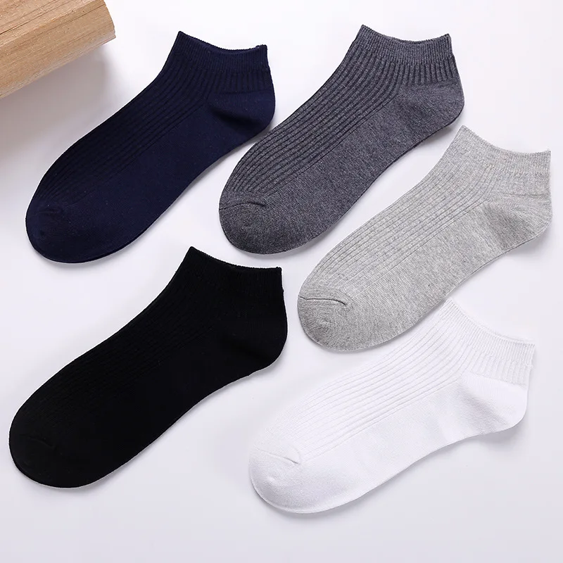 

Spring Summer New Men's Short Socks Striped Simple Solid Color Low Tube Cotton Men's Socks Business Daily Casual Socks