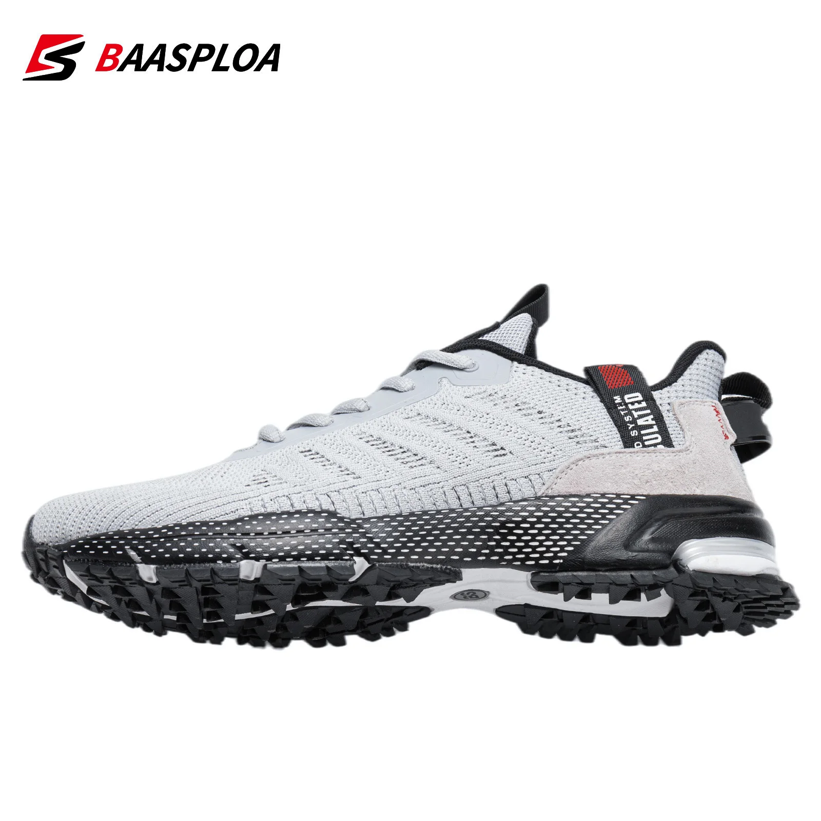 Baasploa Men Sport Shoes New Mesh Breathable Running Shoes for Men Comfort Lightweight Casual Sneakers Lace-Up Non-Slip Male