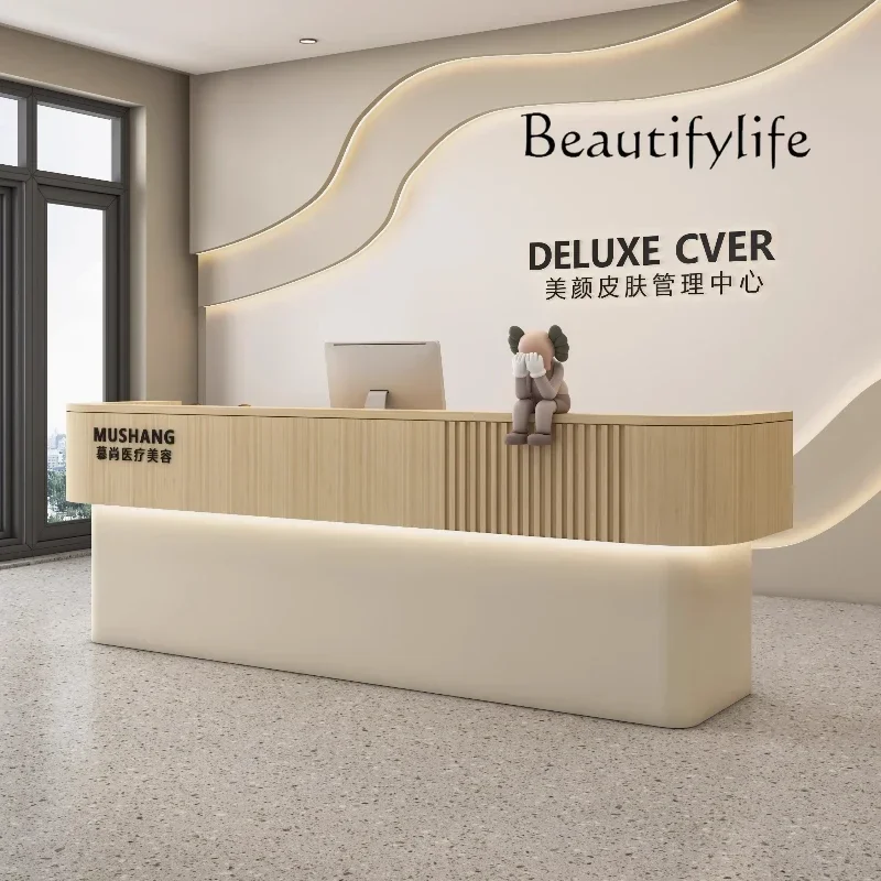 A X Beauty Salon Desks Simple Modern Work Desk High Quality Design Reception Desks Cash Register Industrial Schreibtisch Furnitu