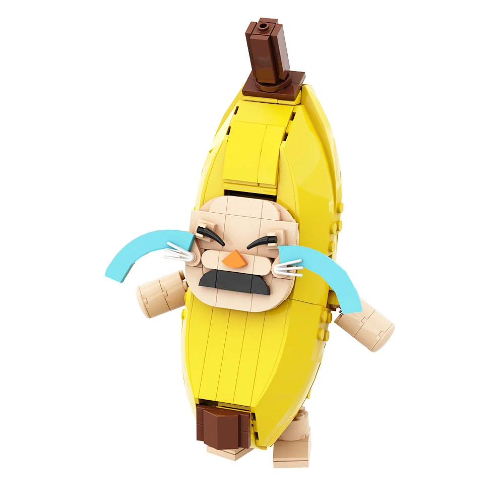 SETBRICKS MOC Crying Banana Cat Building Blocks Cute Banana Cat Funny Building Block Desktop Decoration For Kids Birthday Gifts