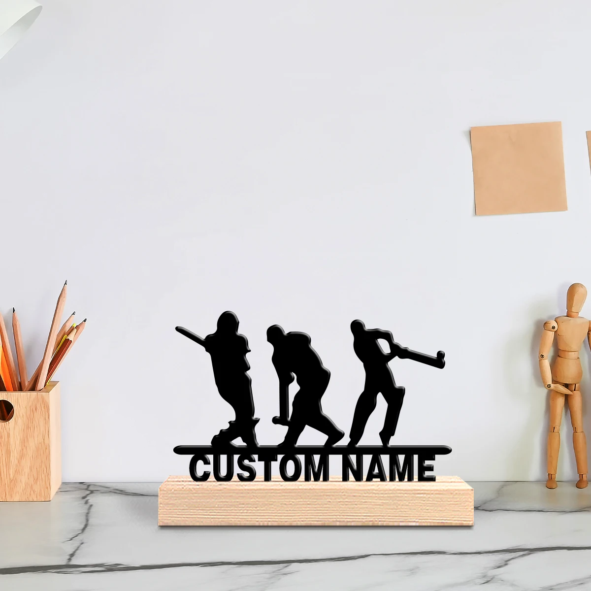 Art Craft Names - งานศิลปะรูปปั้นเหล็กแบบกำหนดเอง 1 ชิ้น พร้อมฐานไม้ ของตกแต่งเหล็ก งานฝีมือ