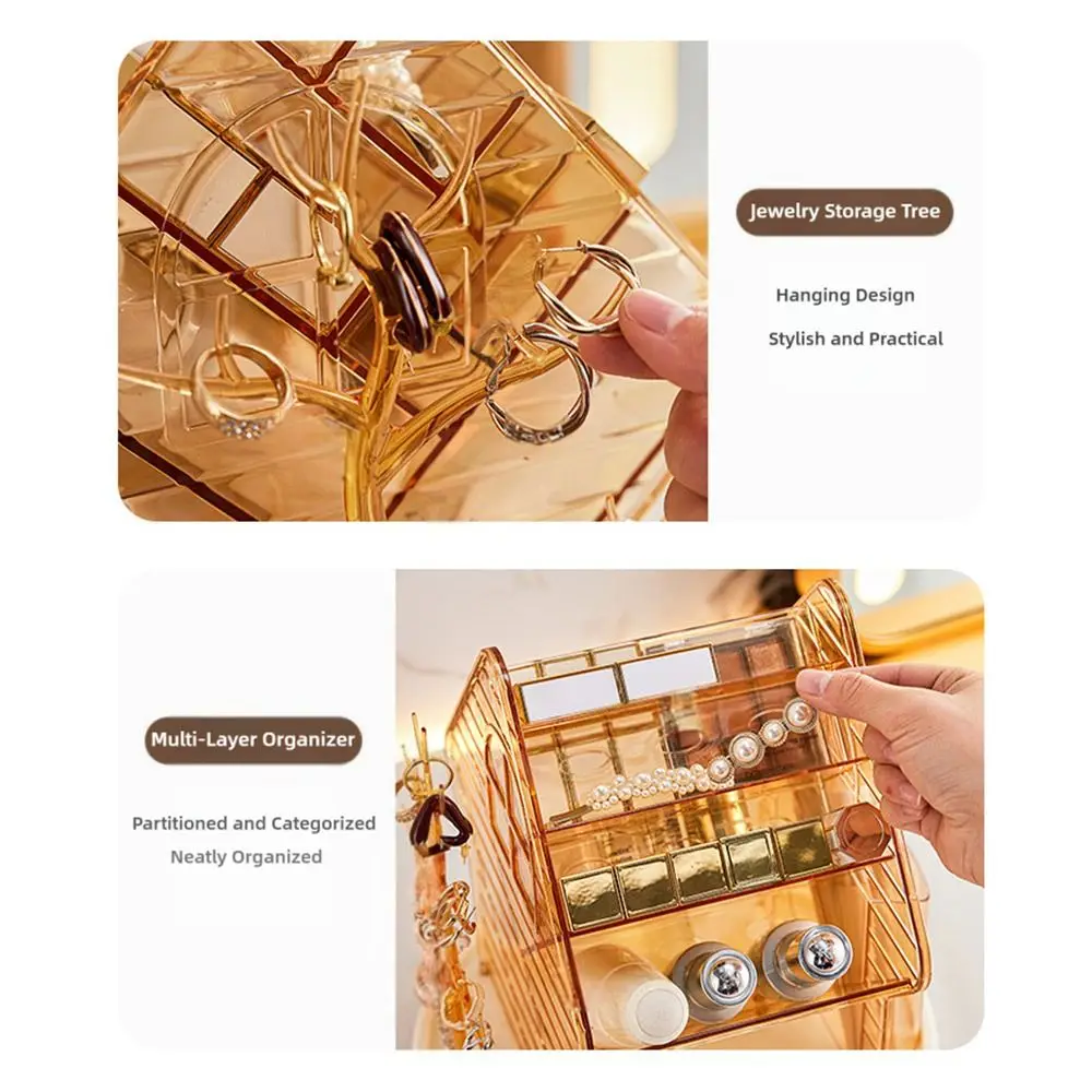 

360° Rotatable Cosmetics Storage Holder Household Multifunction Makeup Storage Rack Large Capacity Desktop Organizer Home