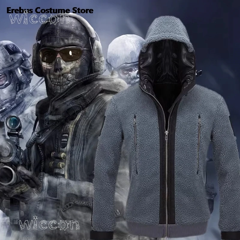 Call of Duty Cosplay Jacket TF141 Team Uniform Ghost Combat Suit Men Hoodies Glasses Halloween Costumes Ghosts Skeletons Masks