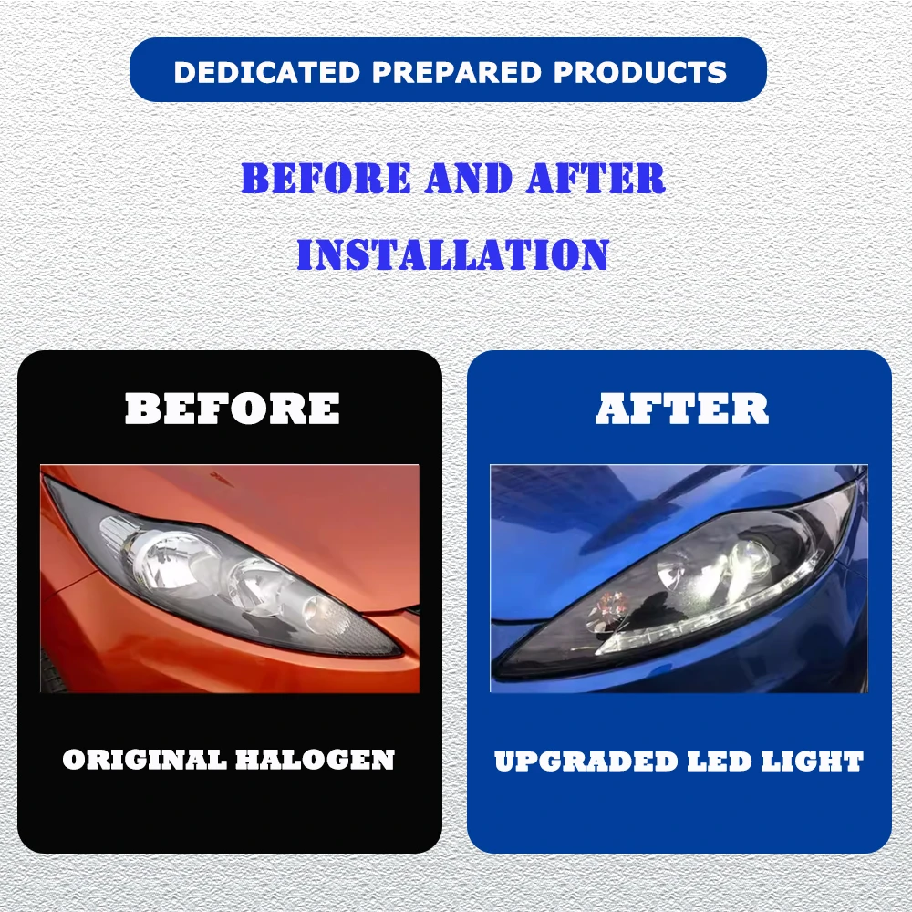 Styling LED HeadLights for FORD FIESTA 08-12 EMARK DOT led DRL Car head lamp Assembly Signal Auto Accessories Modified Lamp