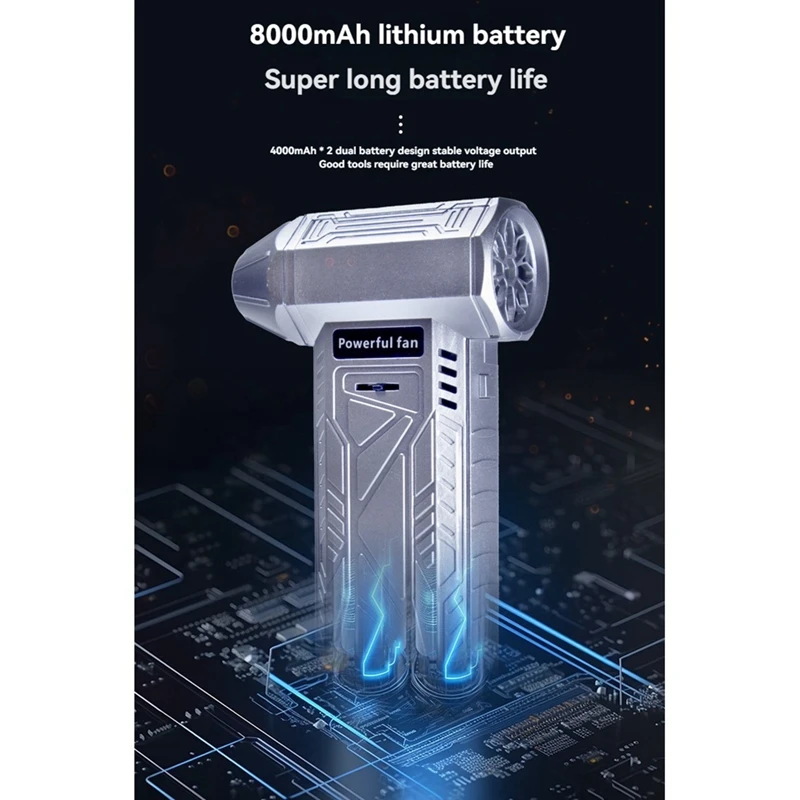 Ventilatore d'aria 140000RPM Turbo Jet Fan Power Display potente Computer strumenti per la pulizia del soffiaggio della polvere ventilatore portatile