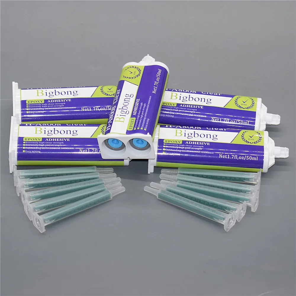 

5pc 50ml Adhesives AB Glues Transparent 1:1 Epoxy Resin Glue Strong Adhesive and 10pcs Static Mixing Nozzle 83mm Mixed Tube Tool