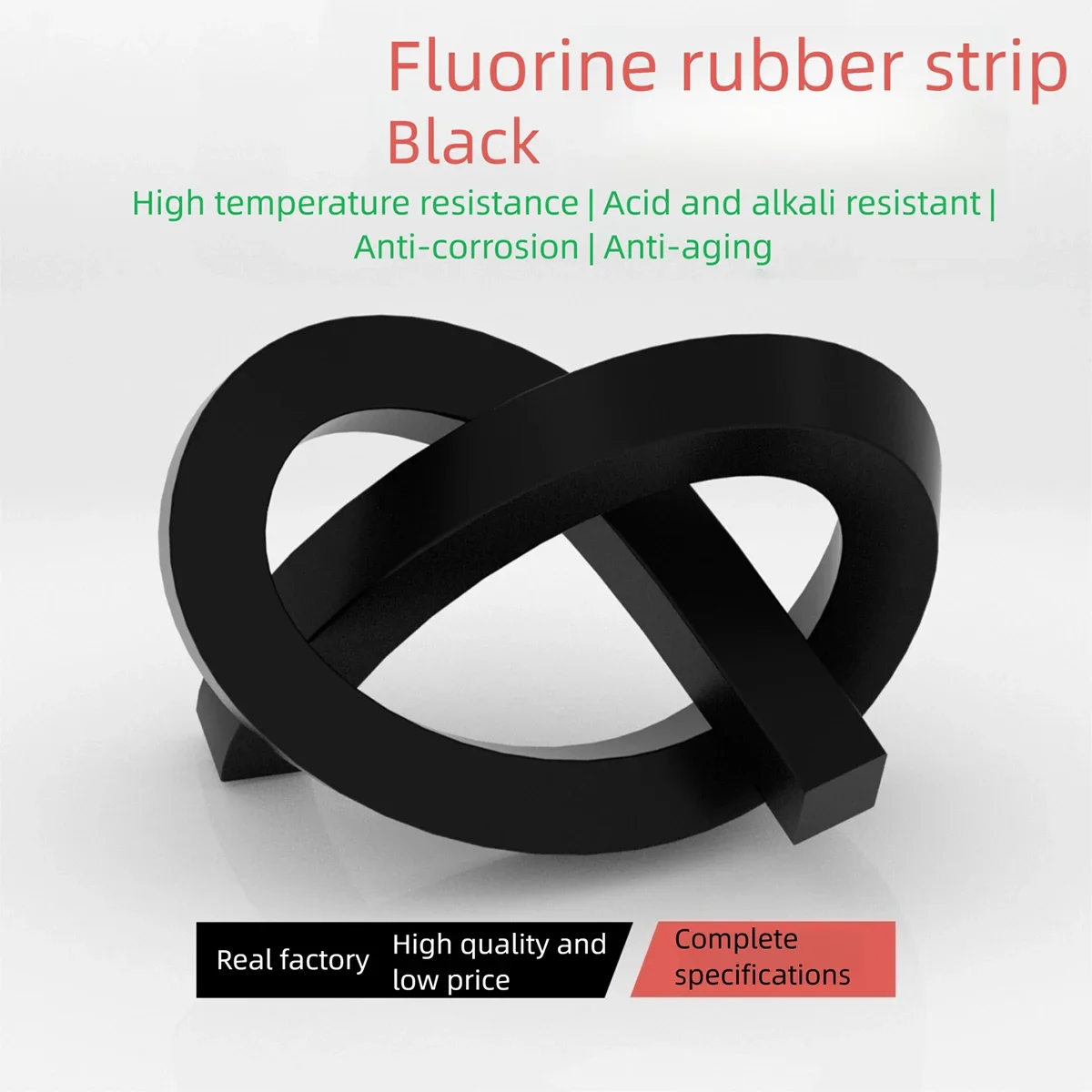 

Fluorine Rubber Strip Thickness=1-30mm / Fluoroelastomer Strip - Acid & Alkali Resistant Oil Resistant Square Shape