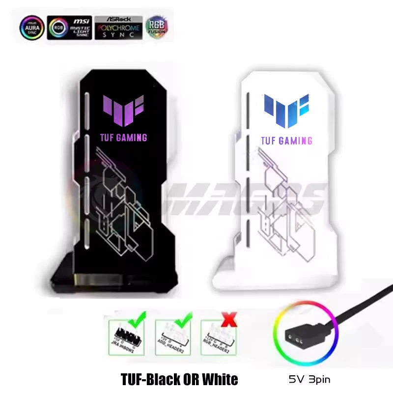 4090 GPU Holder Jack Support 40 Series VGA Bracket RGB Flow MSI AORUS ROG TUF Belief Anime Characters PC Assemble MOD image 3