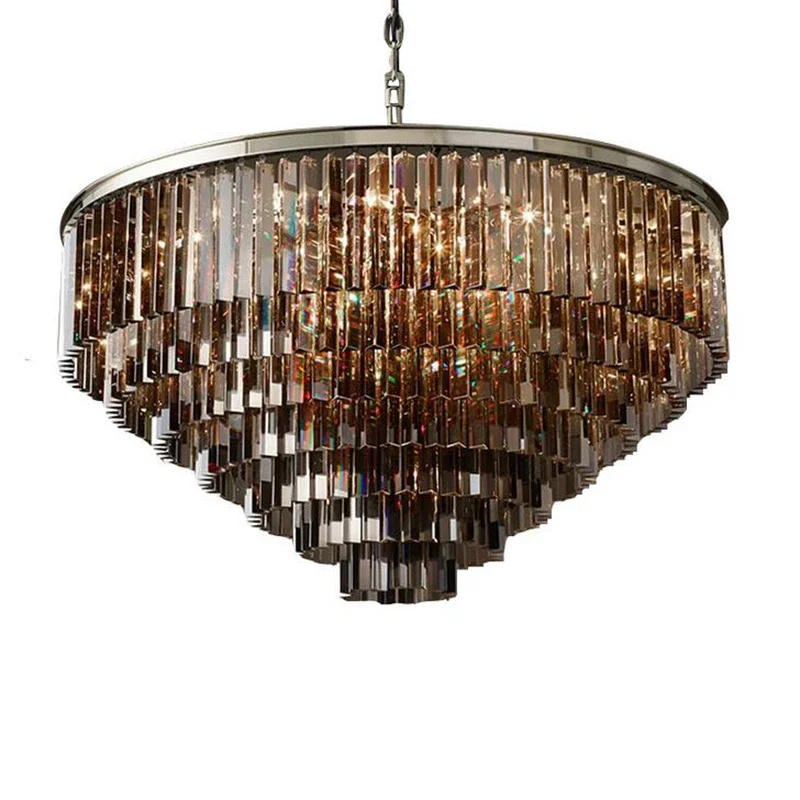 

Nordic Postmodern Crystal Chandeliers Lighting for Villa Home Restaurant Hotel Deco Luxury Round Creative Simple Hanging Lamp