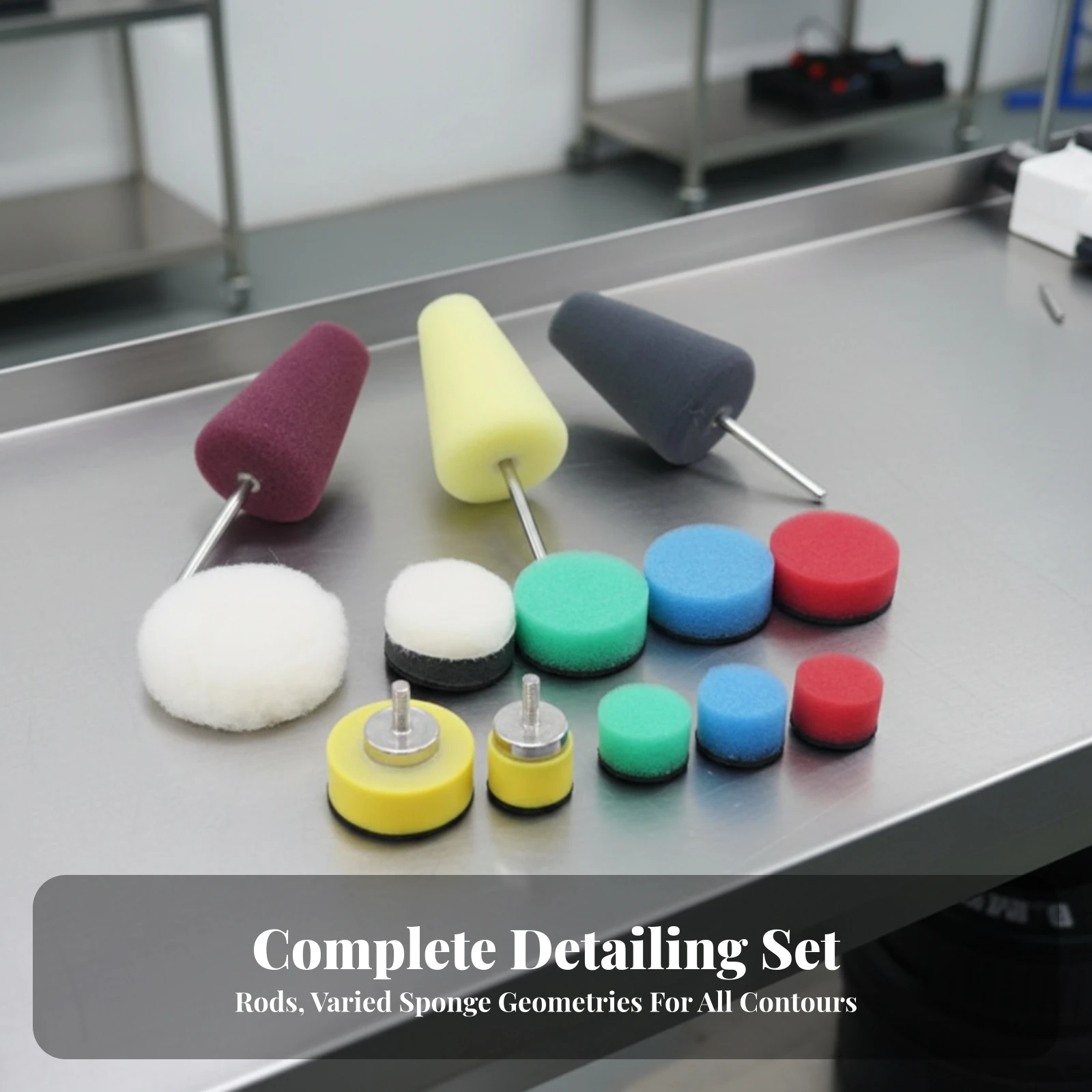 13 Pieces Auto Detailing Polishing Set Flexible Automotive Detail-Polishing Attachment Kit Foam Buffing Pad Kit Abrasive