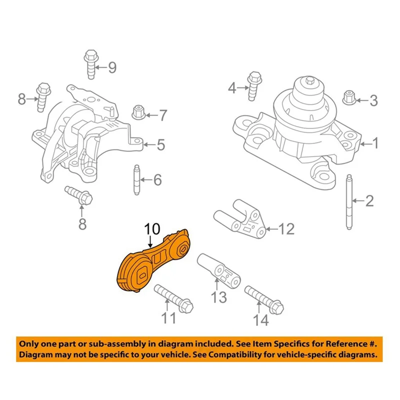 

Durable-Engine Rear Torque Strut Mount DB5Z-6068-A DB5Z-6068-C For Ford Explorer 3.5L 2011-2015 Transmission Mount DB5Z-6068A