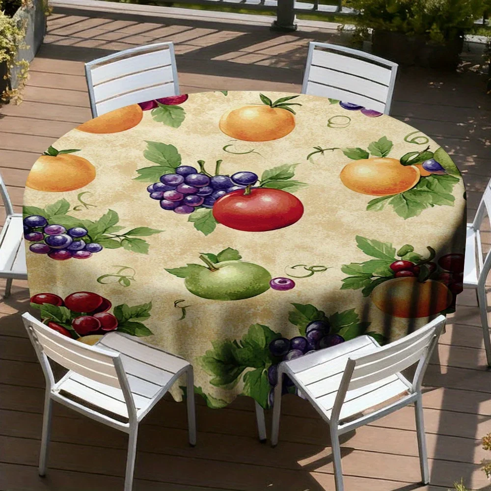 Thanksgiving Fruit Harvest Set, specially designed for round tablecloths. 1-piece set. Perfect for restaurant tabletops.xzj