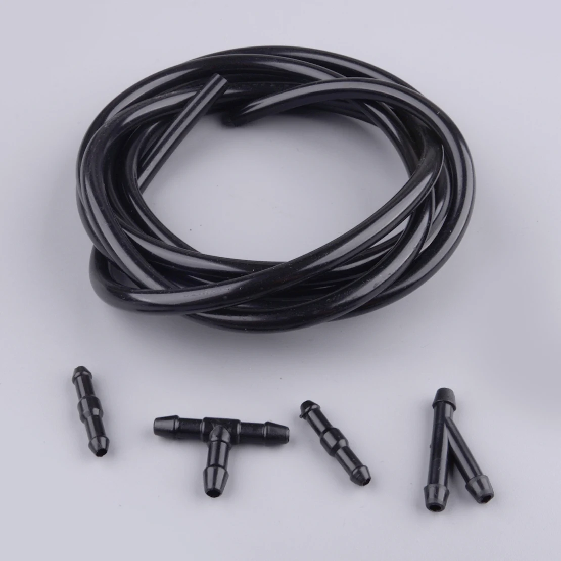 Car Black Windshield Wiper Washer Nozzle Spray Pump Hose Tube Pipe With Connectors