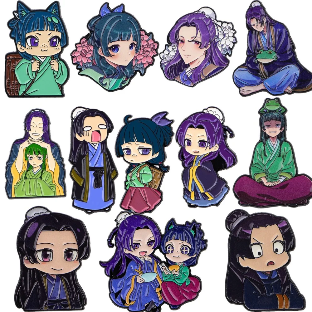 Anime The Apothecary Diaries Jin Shi Mao Mao Cosplay Distintivo Figura in metallo Spilla Decorazione del costume Spille Puntelli per feste unisex