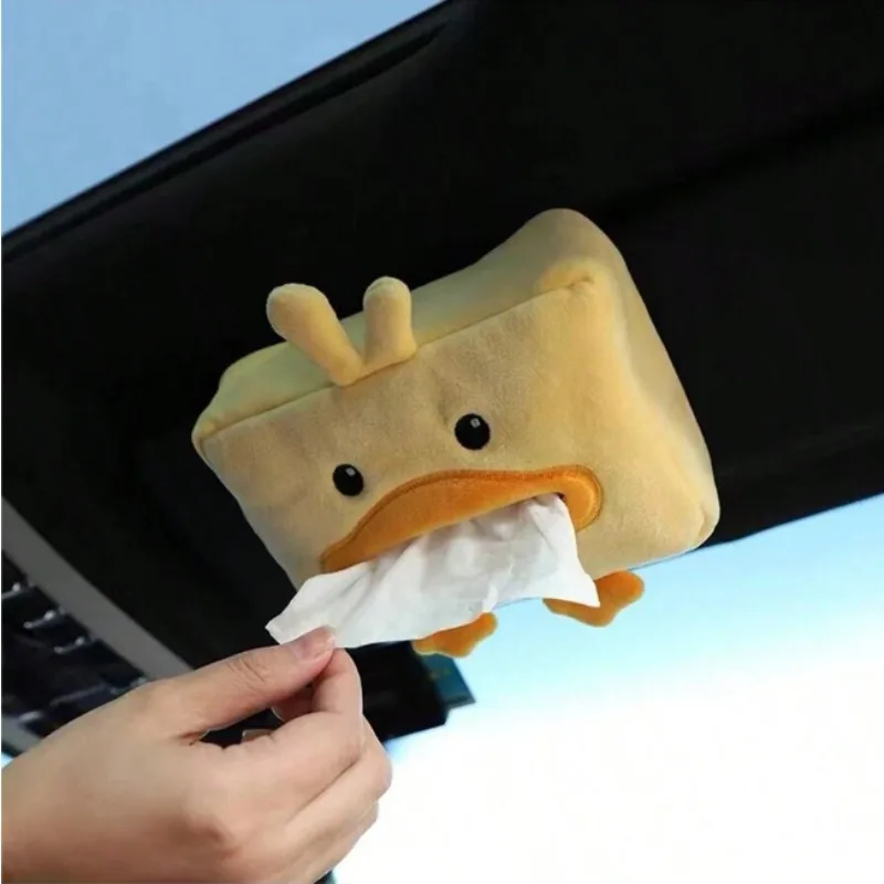 1pc Cute Cartoon Vehicle Tissue Box Plush Creative Multi-Function Car Tissue Box