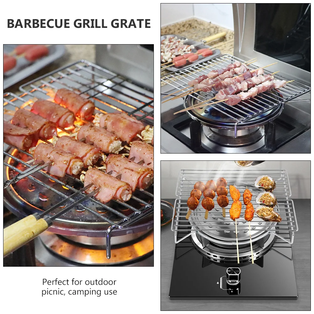 

BBQ Stove Barbecue Rack Mesh Grills Frying Pan Grate Camping Stand Stainless Steel Outdoor Accessory