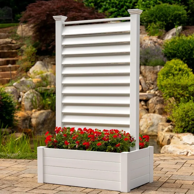 6ft H Outdoor Freestanding 1 Yard, Pool, or Patio, Vinyl Raised Garden Bed for Plants or Flowers, Lexington EC18039