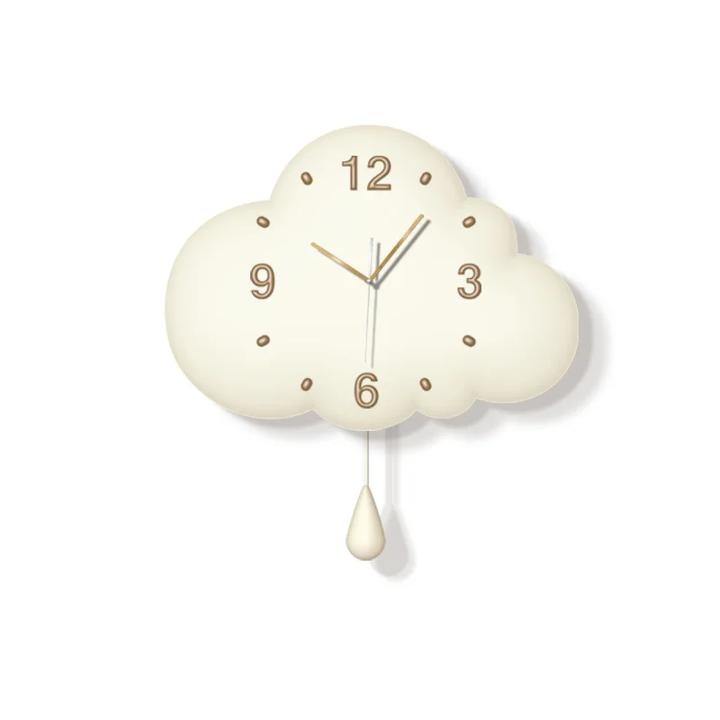 

Cream wind clouds swing silent wall clock,creative dining room decoration wall watch mural light