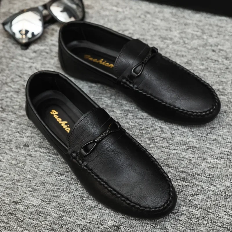 Fashion PU Leather Men Casual Shoes Slip on Formal Loafers Luxury Brand Comfortable Men Moccasins Italian Soft Male Driving Shoe