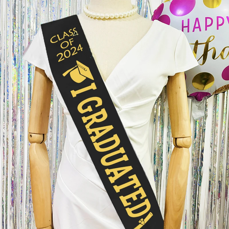 Etiquette Belts Decor Supplies Graduate Ribbon Class Of 2024 Decorations Cape Sash Graduation Party Accessories