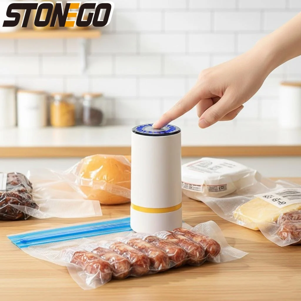 

Compact Portable Mini Electric Wireless Food Vacuum Sealer Handheld Kitchen Tool for Fresh Ingredient Preservation Space Saving