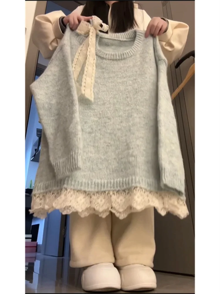 سترة نسائية أنيقة وحلوة بتصميم عقدة على الكتف، موضة ربيع 2026 الجديدة، بلوزة محبوكة جميلة على الطراز الكوري بقصة عادية