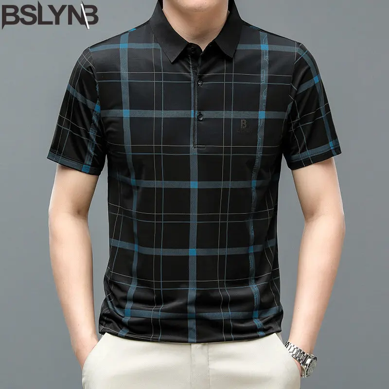 

Business Polo Shirt Men's Short Sleeve T-shirt Male Summer Casual Loose Lapel Polo Tshirt