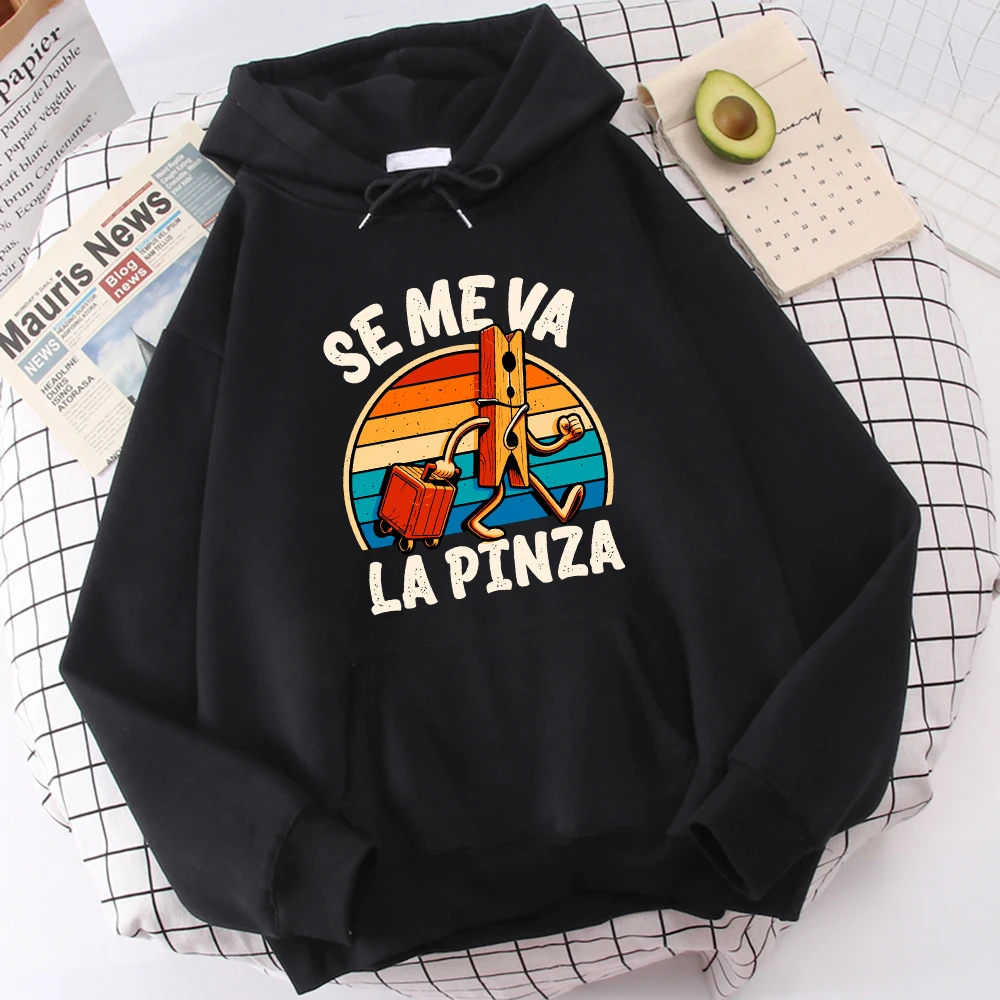 Se Meva La Pinza Print Hoodie Men Hip Hop Loose Hoody Cartoons Fleece Sweatshirt Harajuku Crewneck Man Streetwear