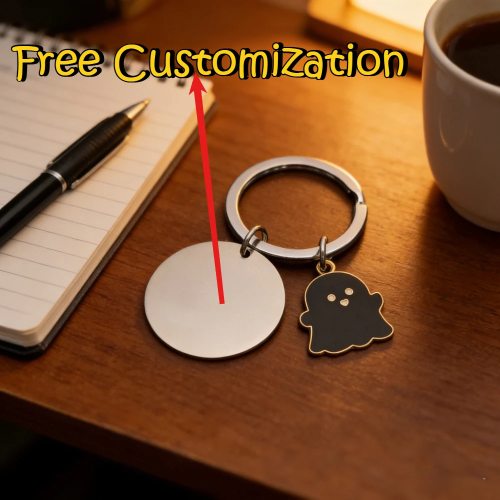 

Free Customization Keychain Stainless Steel Carving Photo Text Name Key Ring Couple Valentines Christmas Keyring Jewelry Gift