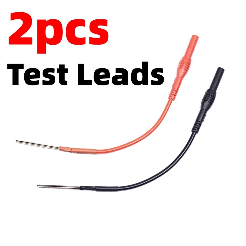 

2pcs Silicone Flexible Spoon Back Probe Accessories 4mm Female Adapter Cable Pin-Plug Terminal Wire Multimeter Hook Test Cable
