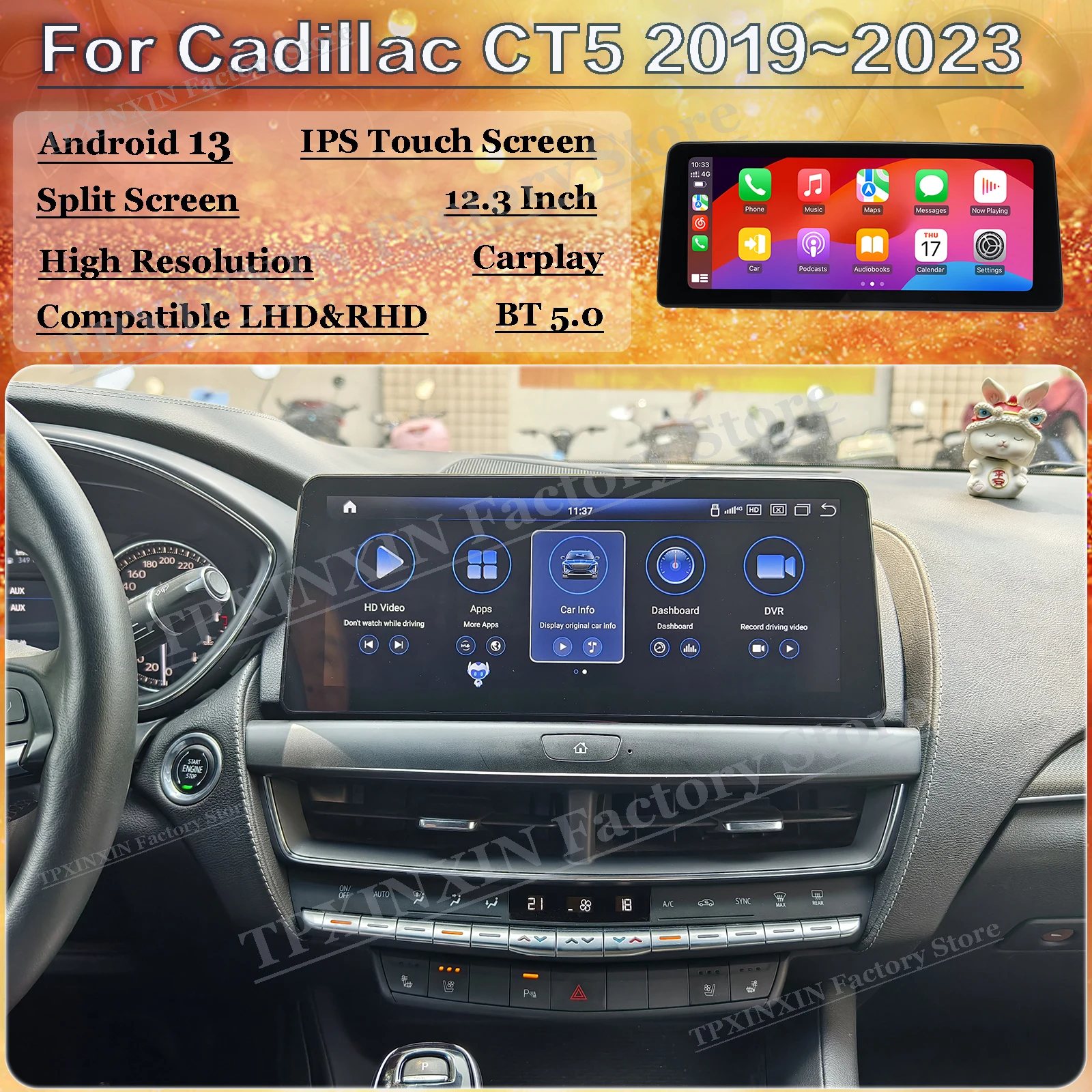 Accesorios auto Android 13 Multimedia For Cadillac CT5 2019~2023 GPS Navigation Car Radio Stereo Receiver Carplay IPS Head Unit