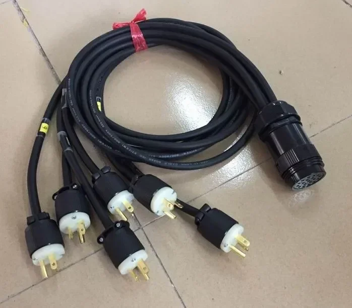 Break in/out cable 19pin Socapex male/female head to 6 units Edison 15A/20A male/female connectors power split cable
