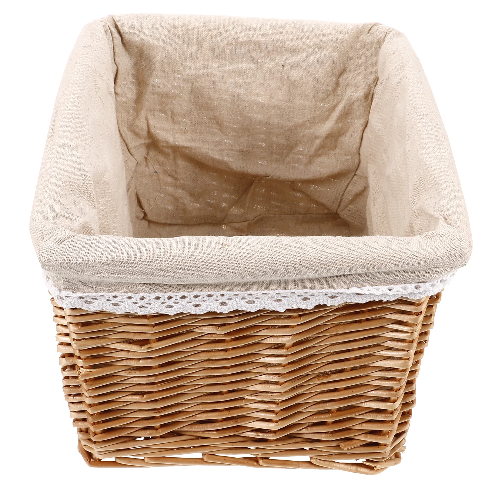 

Rectangular Woven Storage Basket Desktop Organizer Multifunctional Sundries Container Kitchen Bathroom Living Room Decorative